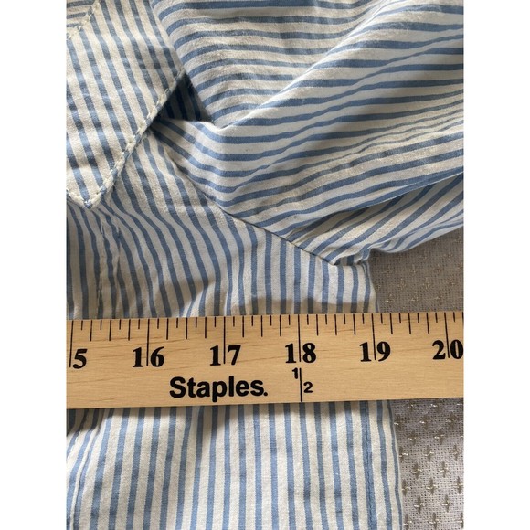 Daughters of the Liberation anthro striped Jacket Seersucker Crop buttons blue - Picture 10 of 11